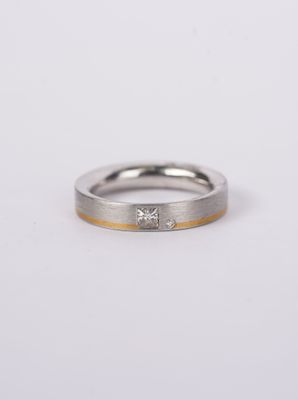 AETX- Platinum/22KY 10.54g .18ctw Diamond Fashion Ring (size 6.25)