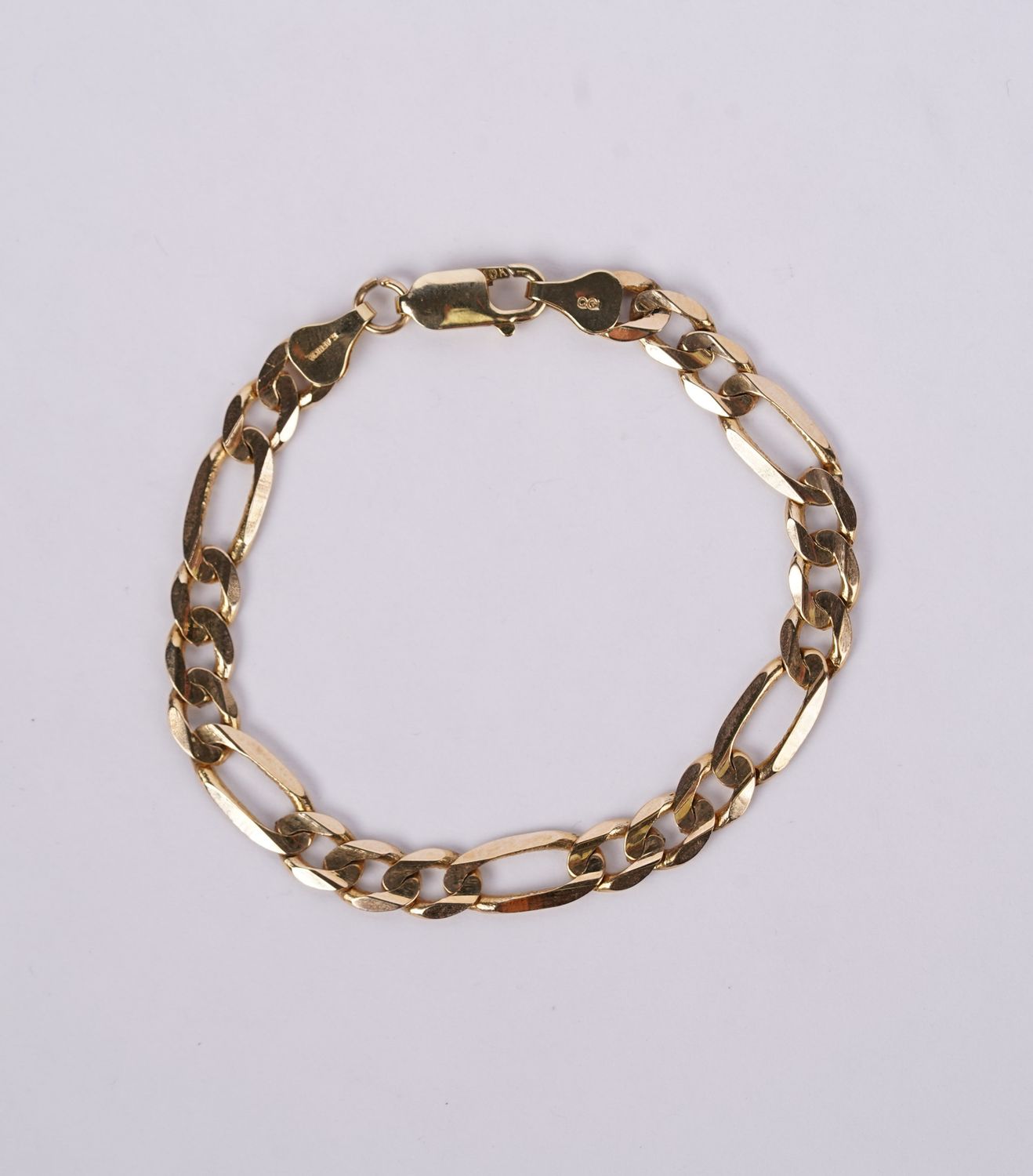 NEN- 10KY 8.08g 6.5mm Figaro Bracelet 7&quot;