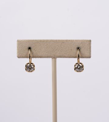 VABE- 14KY 1.82g 1.01ctw J/SI1-SI2 Dangle Solitaire Earrings