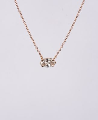 EET- 14KR 1.65g .51ct J/SI2 Marquise Diamond Solitaire Pendant 16&quot;