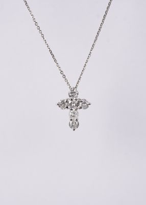 ITB-16-18&quot; 14KW 3.40g 1.15ctw Diamond Cross Necklace