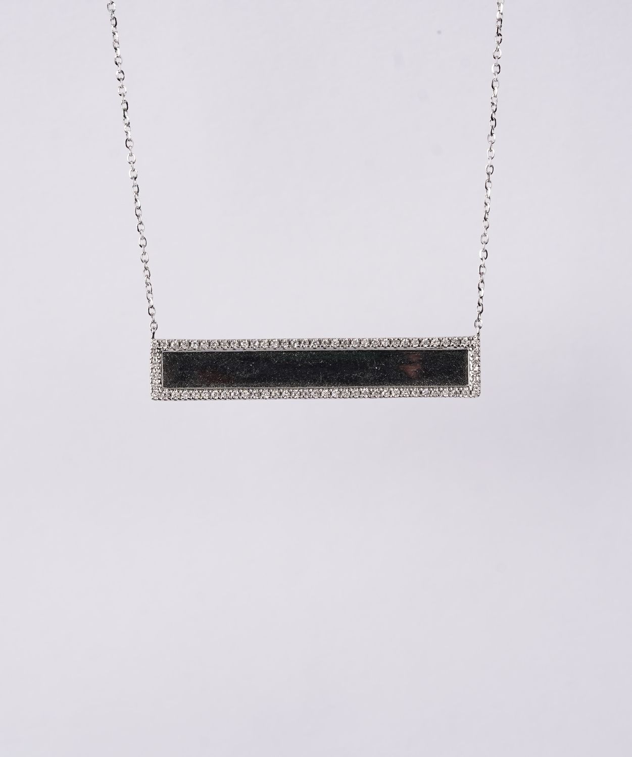 NET- 14KW 3.3g .28ctw Diamond Bar Necklace 16-18&quot;