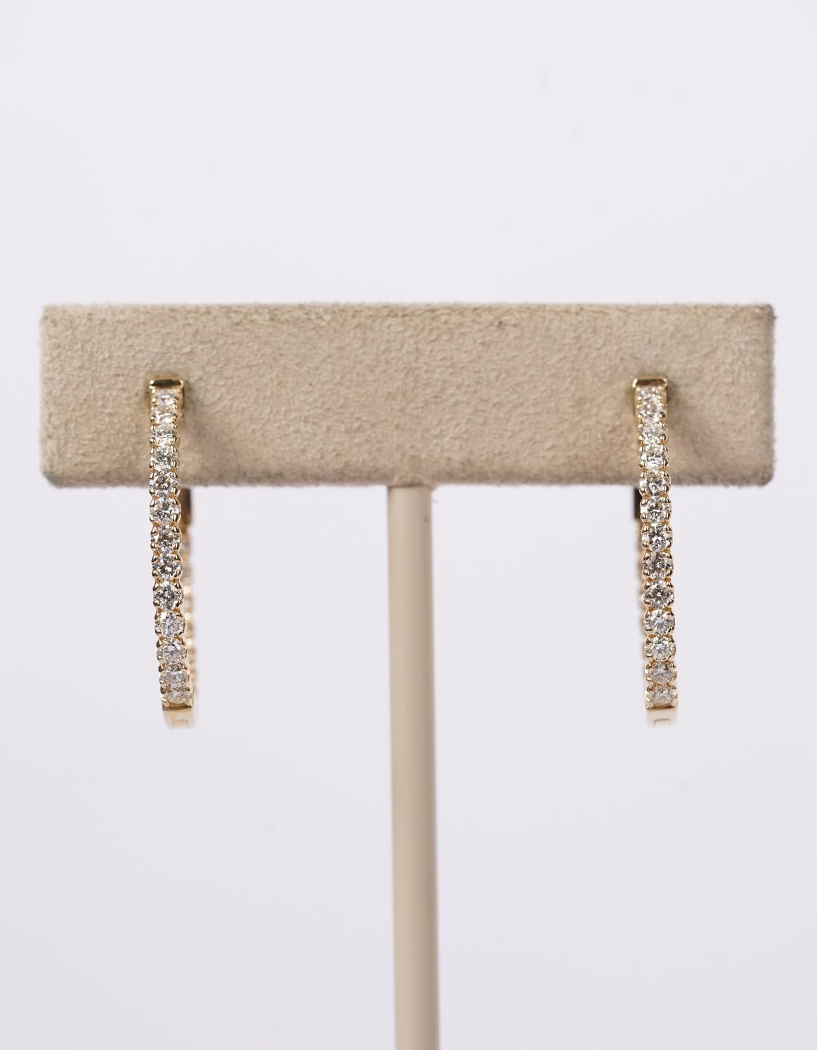 BTTX- 14KY 3.52g .97ctw Diamond Inside/Out Hoop Earrings