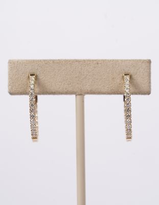 BTTX- 14KY 3.52g .97ctw Diamond Inside/Out Hoop Earrings