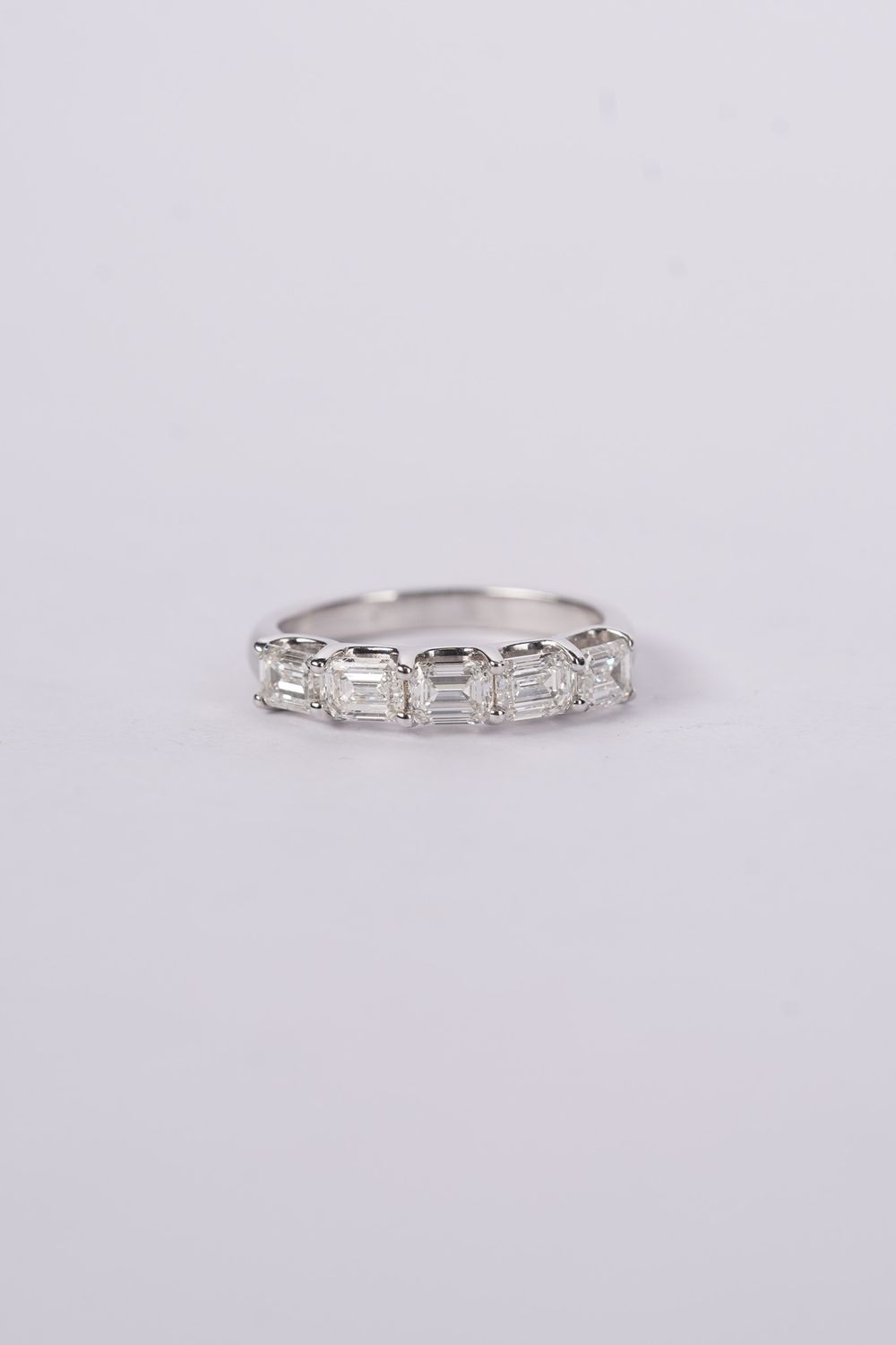 AVVT- 14KW 3.00g 1.50ctw G/VS1 GIA Emerald Diamond Band (size 6)