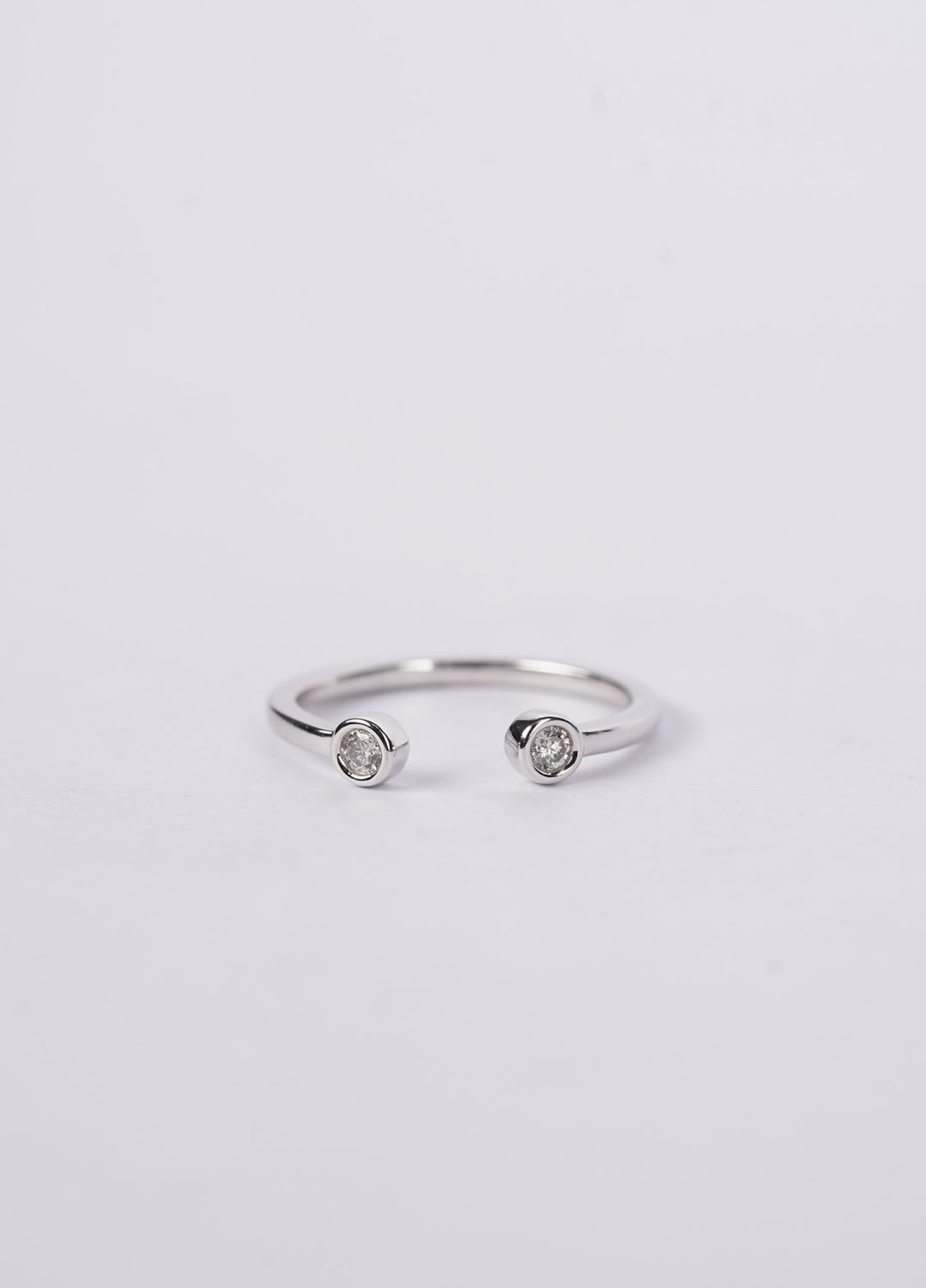 AAT- 14KW 1.69g .10ctw Diamond Bezel Open Ring (size 7)