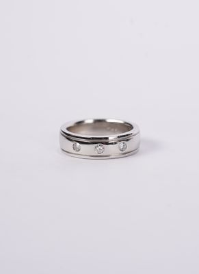 DAT- Platinum 13.18g 6mm .18ctw Diamond Men&#39;s Wedding Band (size 6)