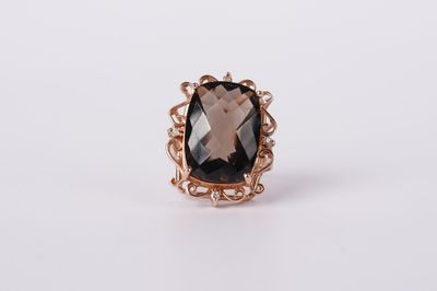 14KR 7.2g 11.79ctw Topaz &amp; Diamond Fashion Ring (size 6)