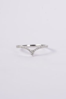 VLI- 14KW 1.52g .20ctw Diamond Stackable V-Band (size 7)