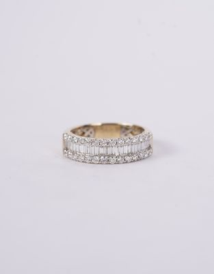 VTPT- 14KY 5.33g 1.05ctw Baguette &amp; Round Diamond Fashion Ring (size 7.5)