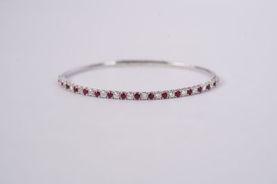 VNTT- 14KW 7.34g 1.98ctw Ruby &amp; Diamond Flex Bangle Bracelet