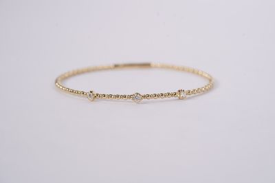 RDTX- 14KY 5.57g .22ctw Diamond Flex Bangle Bracelet