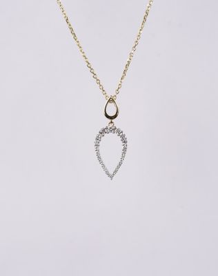 NIEX- 14KY 2.47g .22ctw Diamond Dangle Necklace 16-18&quot;