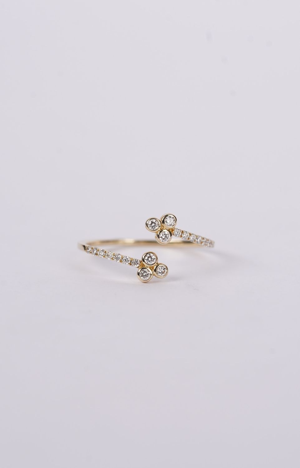NDD- 14KY 1.47g .20ctw Diamond Bypass Ring (size 7)