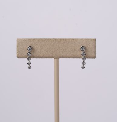 ALR- 14KW 1.15g .20ctw Diamond Bezel Drop Earrings