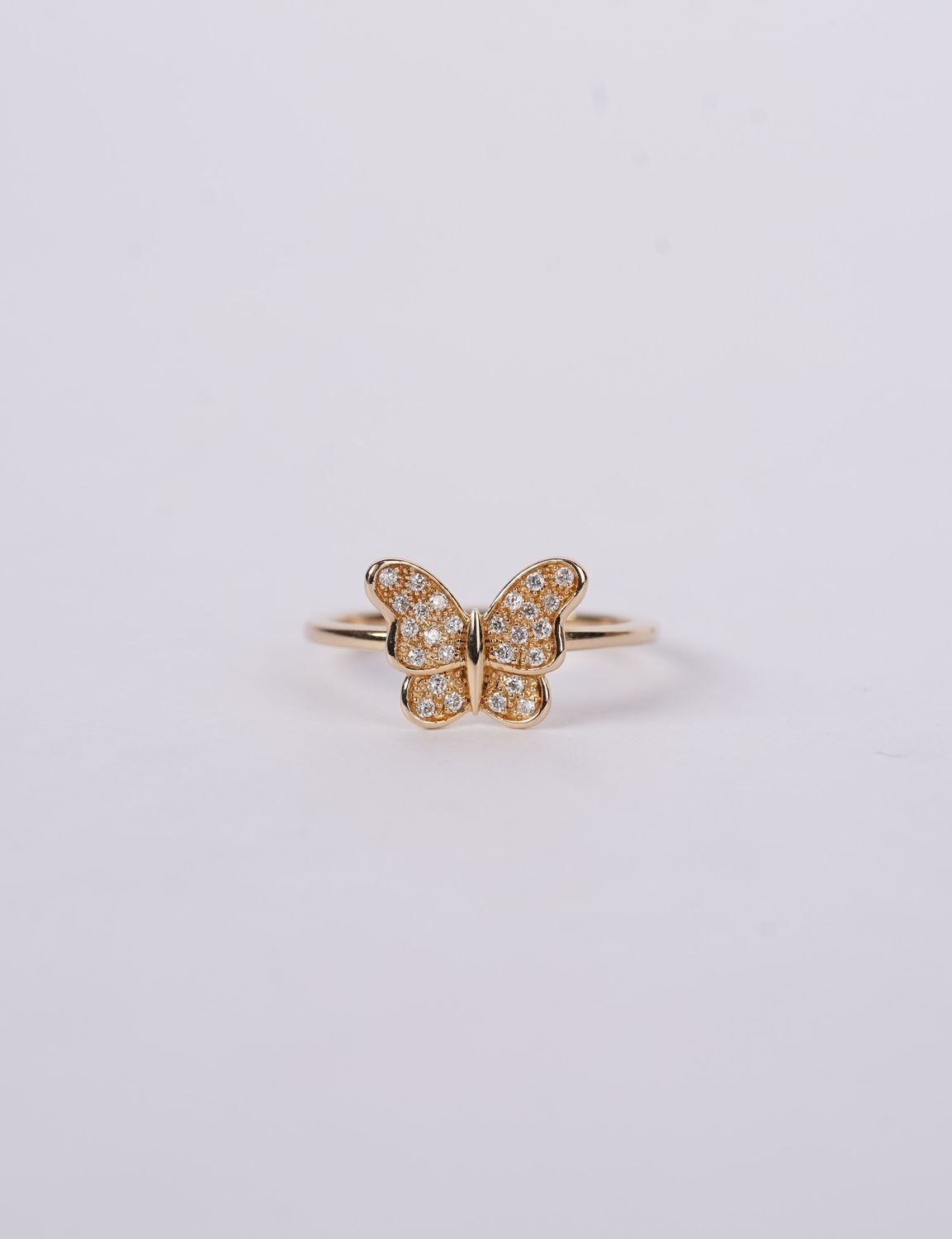 NTI- 14KY 2.14g .13ctw Diamond Butterfly Fashion Ring (size 7)