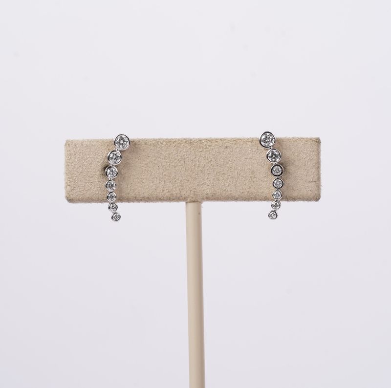 NLRX- 14KW 1.21g .34ctw Diamond Bezel Drop Earrings