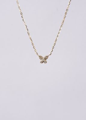 VDE- 14KY 1.35g .06ctw Diamond Butterfly Pendant 16-18&quot;