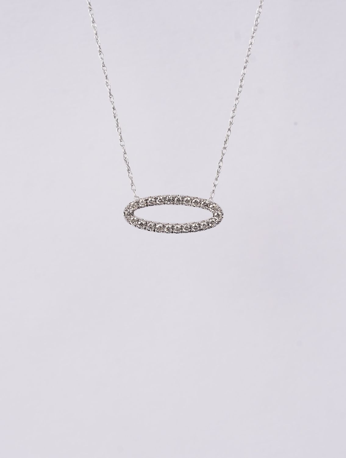 AID- 14KW 1.12g .15ctw Open Diamond Necklace 18&quot;