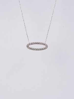 AID- 14KW 1.12g .15ctw Open Diamond Necklace 18&quot;