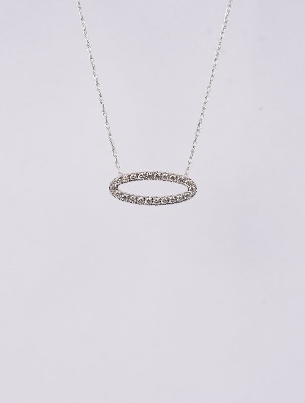 AID- 14KW 1.12g .15ctw Open Diamond Necklace 18&quot;