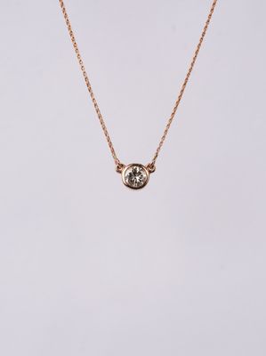 NET- 14KR 2.74g .56ct Fancy Light Brown/SI1 Solitaire Pendant 18&quot;