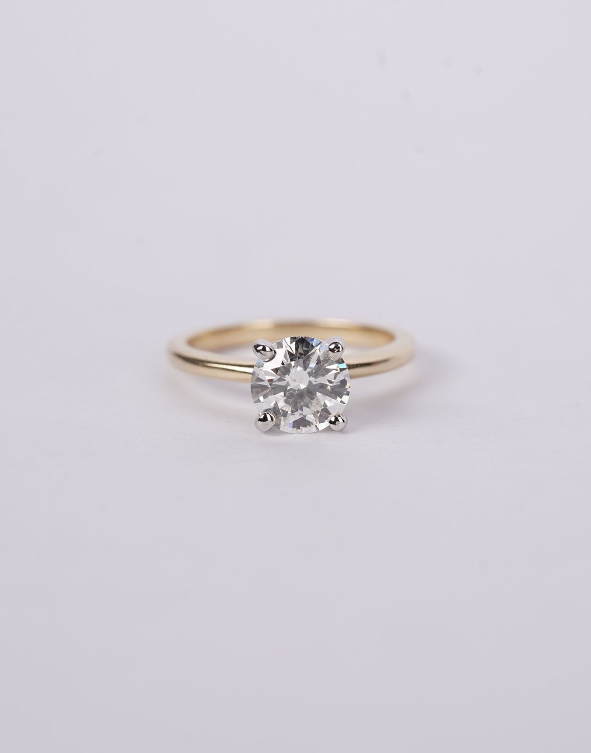 ETPT- 14KWY 3.69g 1.68ct F/SI2 Round Diamond Solitaire Engagement Ring (size 7)