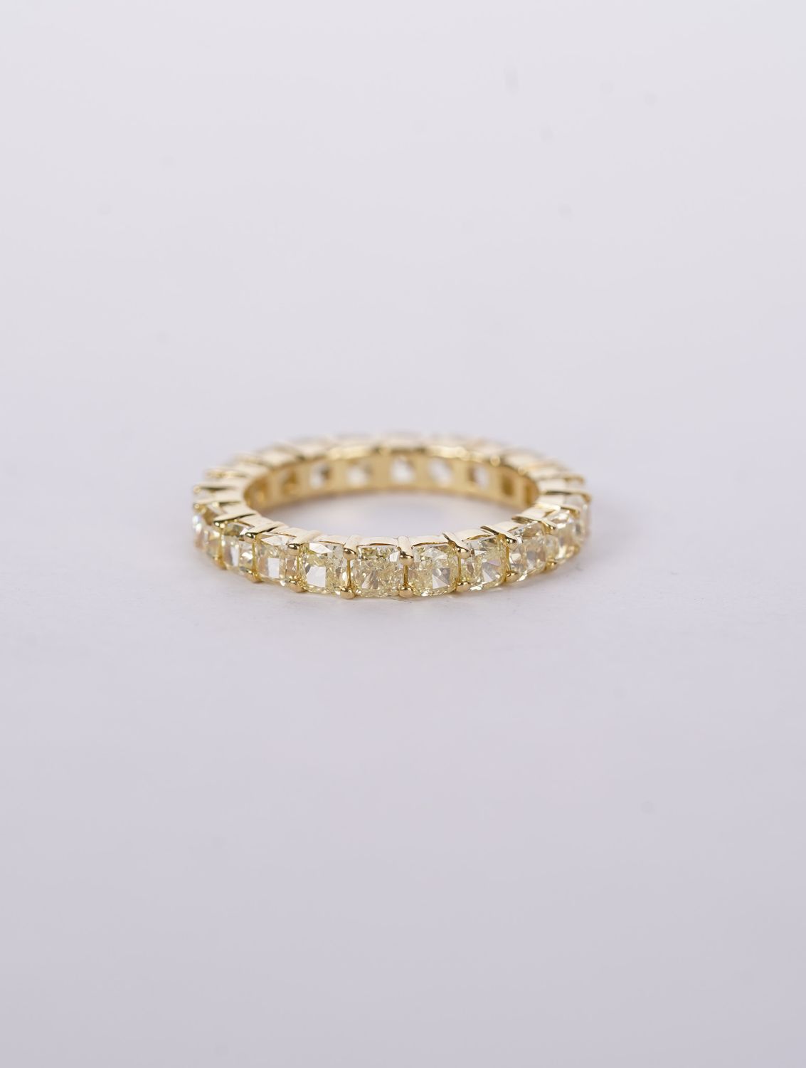 NTPT- 18KY 2.52g 3.5ctw FY/SI1-SI2 Diamond Eternity Band (size 4.5)