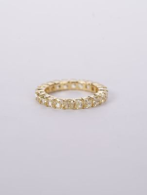 NTPT- 18KY 2.52g 3.5ctw FY/SI1-SI2 Diamond Eternity Band (size 4.5)