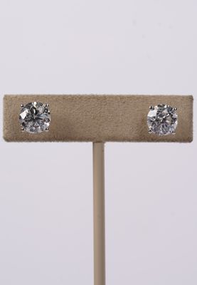 VNETT- 14KW 4.00ctw G-H/SI2 Round Diamond Solitaire Earrings