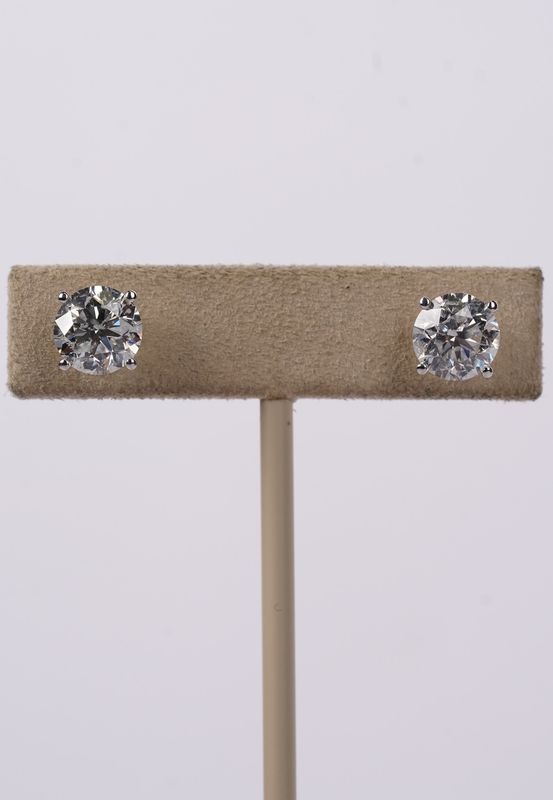 VNETT- 14KW 4.00ctw G-H/SI2 Round Diamond Solitaire Earrings