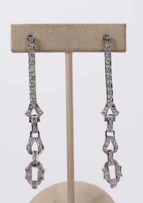 DETX- Platinum 8.87g .35ctw Diamond Vintage Earrings