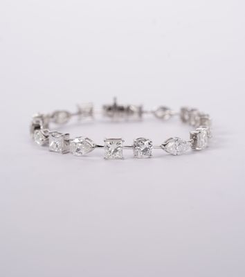 ADETT- 14KW 14.88g 18.28ctw Diamond Fashion Tennis Bracelet 7&quot;