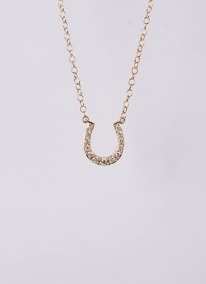 AAV- 10KY 1.47g .10ctw Diamond Horseshoe Necklace 16&quot;