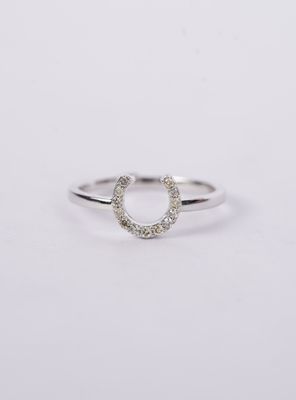 NENX- 14KW .11ctw Diamond Horseshoe Ring (size 7)