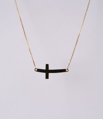 VIT- 14KY 2.0g Gold Cross Necklace 16&quot;