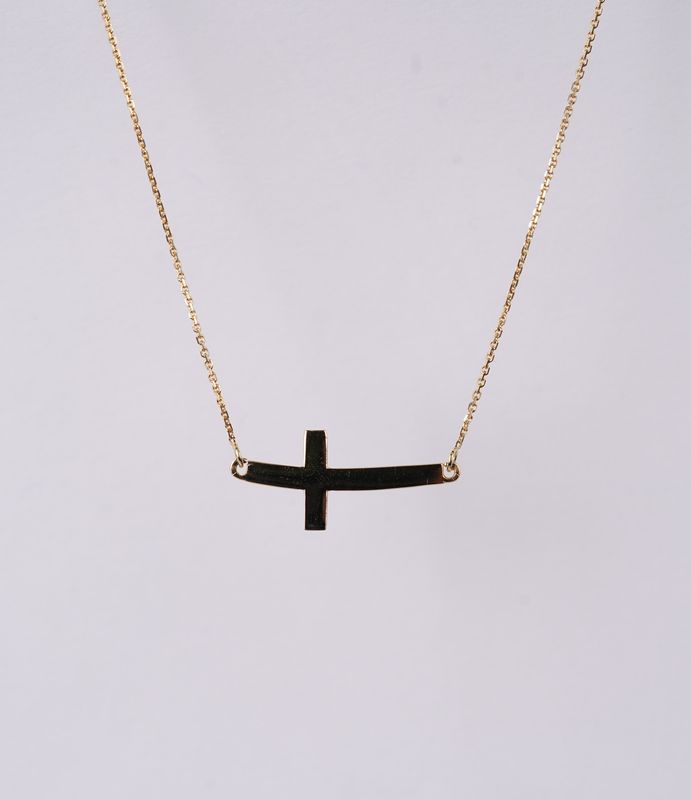 VIT- 14KY 2.0g Gold Cross Necklace 16&quot;
