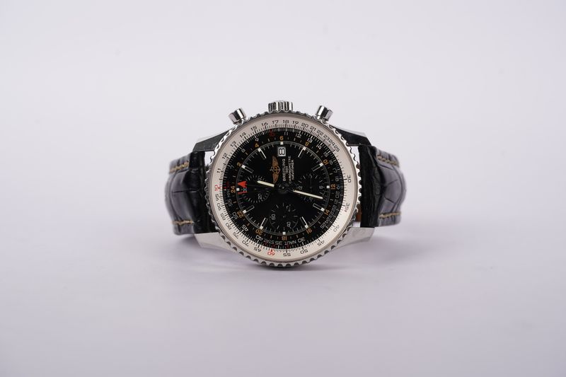 NBTT- Breitling Navitimer World Chronograph GMT Stainless Steel Watch 46mm