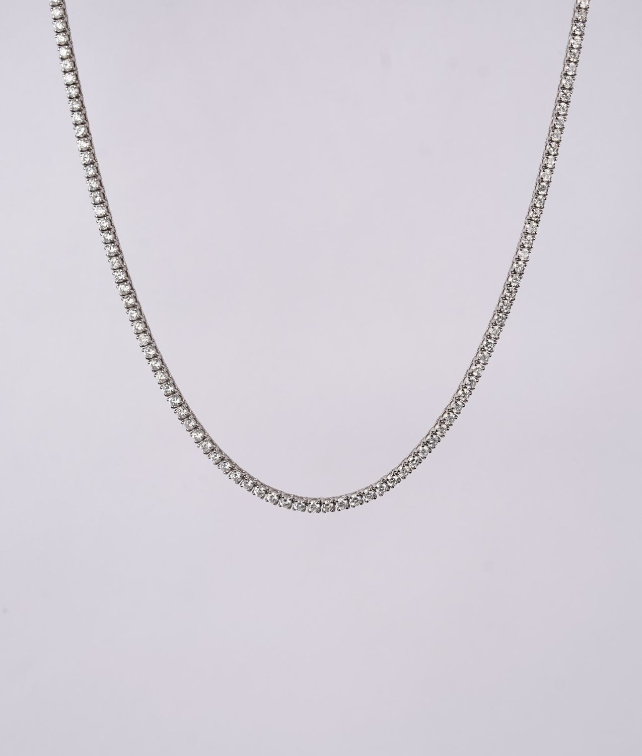 DTET- 18&quot; 14KW 12.76g 7.25ctw Diamond Tennis Necklace