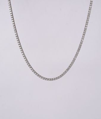 DTET- 18&quot; 14KW 12.76g 7.25ctw Diamond Tennis Necklace