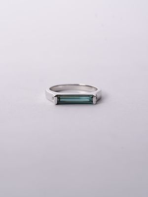 BTTX- 14KW 3.66g 1.17ctw (1.03ctr) Tourmaline & Lab Diamond Half Bezel Ring (size 7) BTTX- 14KW 3.66g 1.17ctw (1.03ctr) Tourmaline & Lab Diamond Half Bezel Ring (size 7)