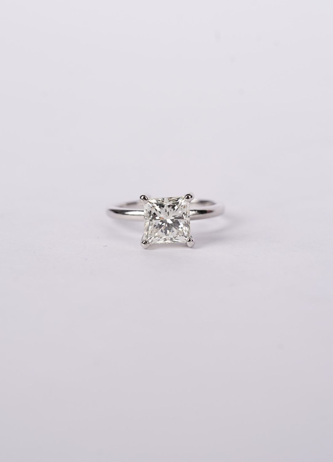 VEETT- 14KW 3.93g 3.08ct I/SI2 Princess Cut Diamond Solitaire Engagement Ring (size 7)