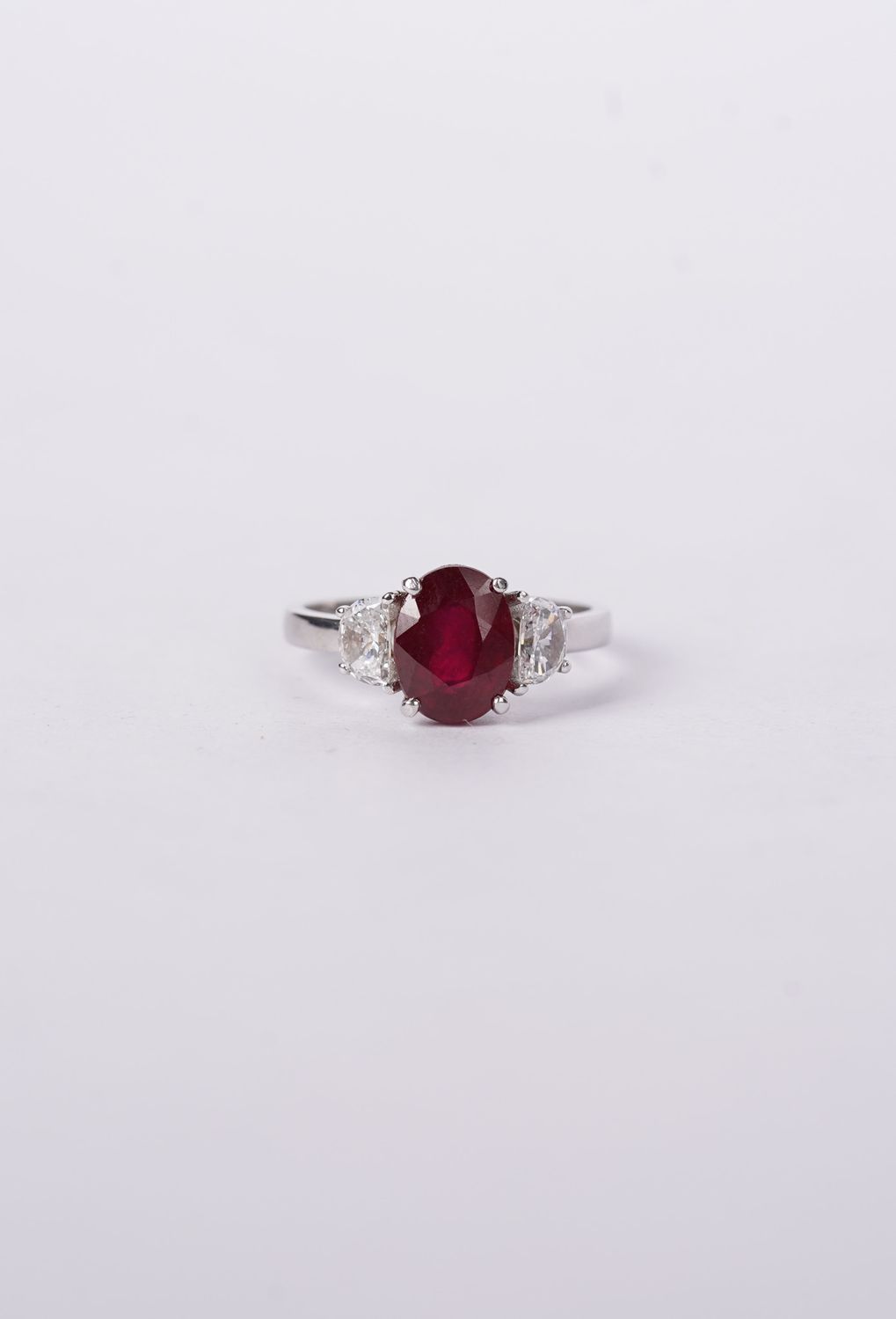 VETT- 14KW 3.12g 3.42ctw (2.78ctr) Ruby &amp; Diamond Fashion Ring (size 6.5)