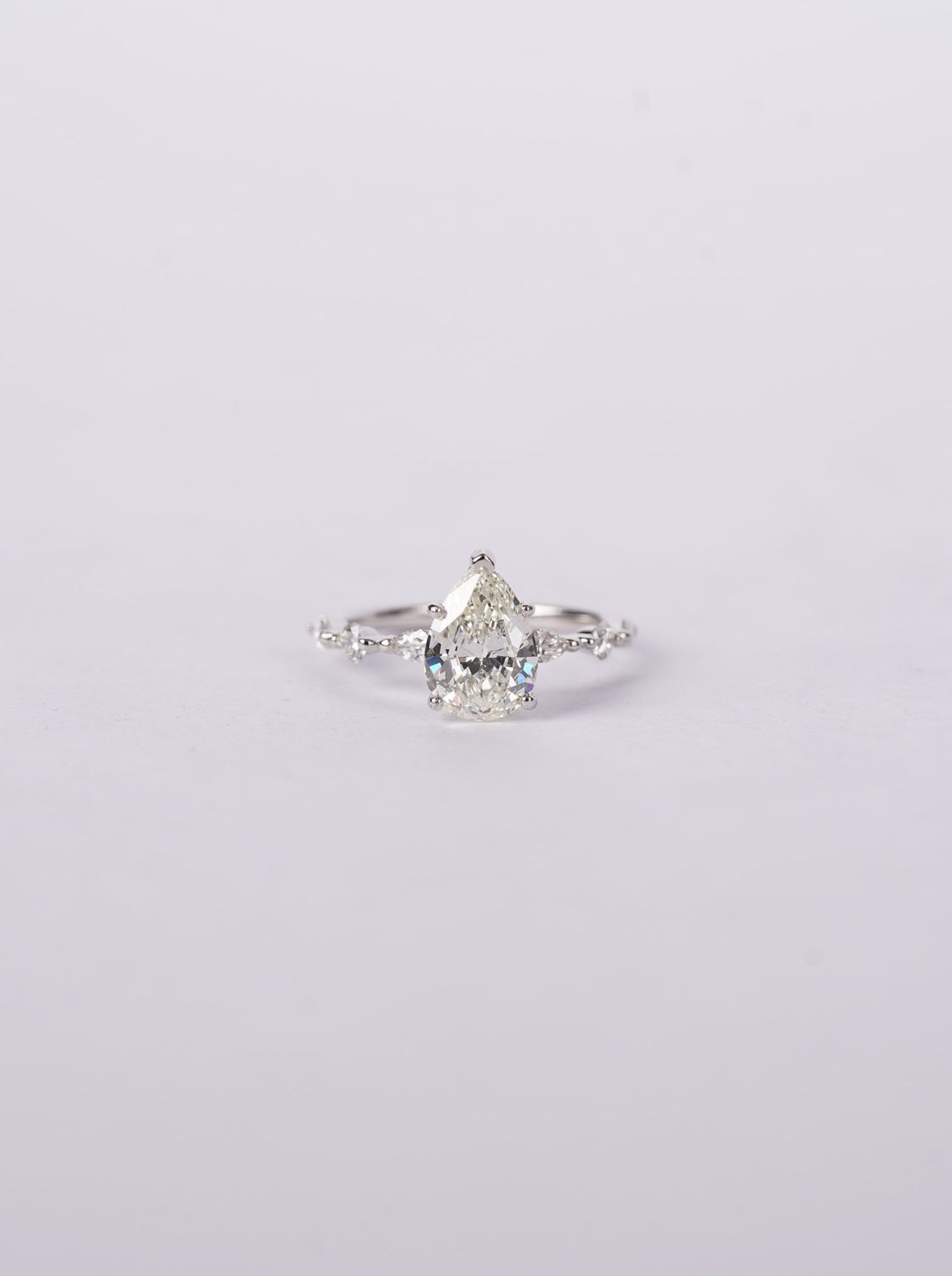 NETT- 14KW 2.05g 1.98ctw (1.52ctr) J/SI2 GIA Pear Diamond Engagement Ring (size 5.25)