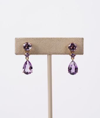 ART- 14KY 3.22g .96ctw Amethyst Dangle Earrings
