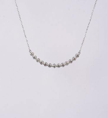 AETX- 14KW 2.05g .33ctw Diamond Curved Bar Necklace 16-18&quot;