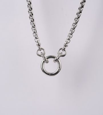 ETX- Sterling Silver David Yurman Smooth Amulet Vehicle Box Chain Necklace 18&quot;