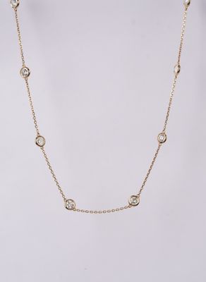 VELT- 14KY 4.84g 2.15ctw Diamond By The Yard Necklace 18&quot;