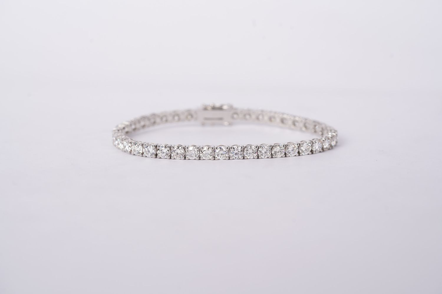 BBET- 14KW 13.23g 10.03ctw G-H/VS2-SI1 Round Diamond Tennis Bracelet 7&quot;