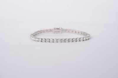 BBET- 14KW 13.23g 10.03ctw G-H/VS2-SI1 Round Diamond Tennis Bracelet 7&quot;